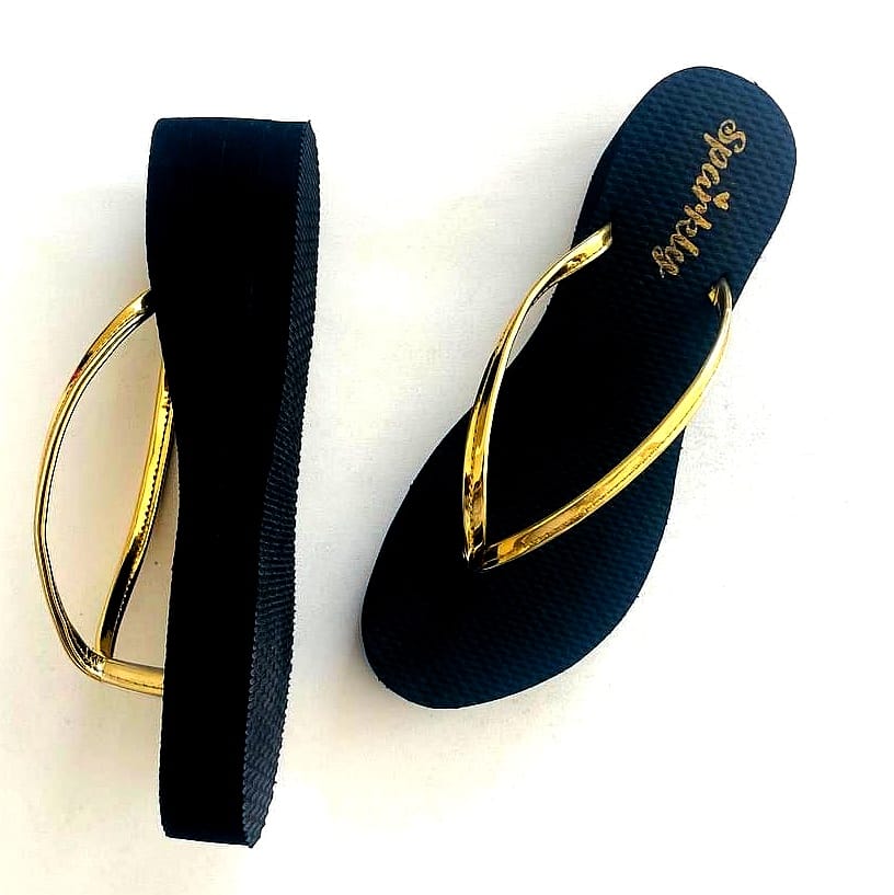 Gold sparkly deals flip flops